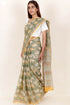 Kota Doria Saree In Floral Block Print